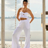 Twist Top w/ Fringe Detail - White