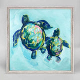 Two Turtles Swimming 6x6 Mini Wall Art