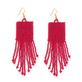 Red Petite Fringe Earrings